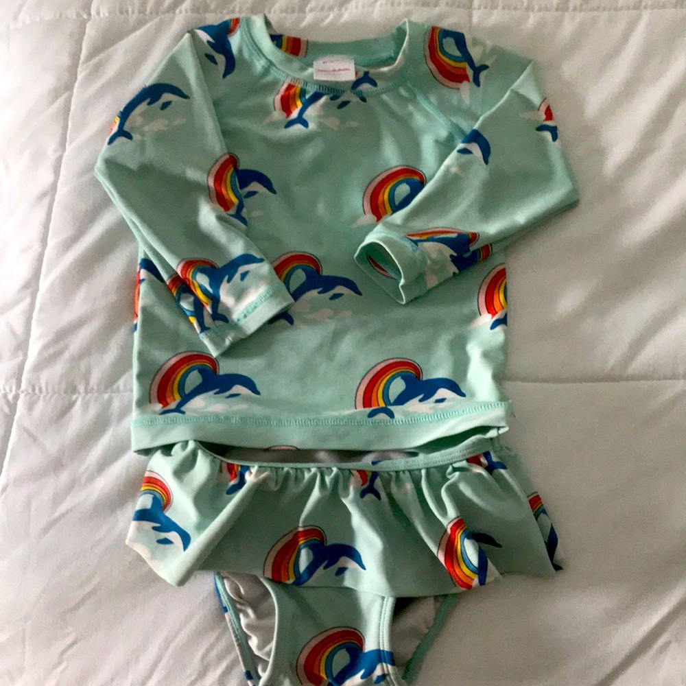 Twin Boy & Girl Hanna Anderson Dolphin Bathingsuit